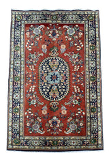 VINTAGE AGRA RUG 4.11 X 3.0 FT