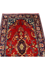 Authentic Hand Knotted Vintage Indo Wool Area Rug 5.6 X 3.2 Ft (177 Ger)