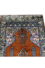 VINTAGE KASHMIR SILK 4.3 X 2.7 FT