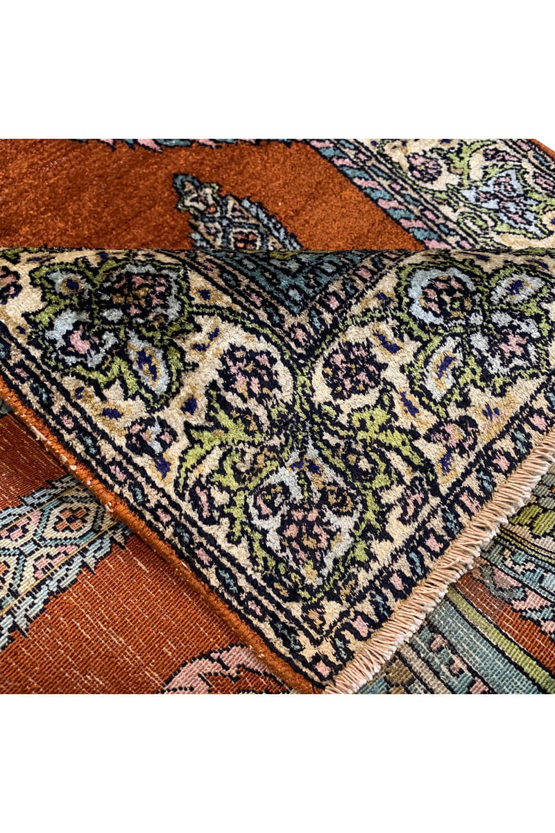 VINTAGE KASHMIR SILK 4.3 X 2.7 FT