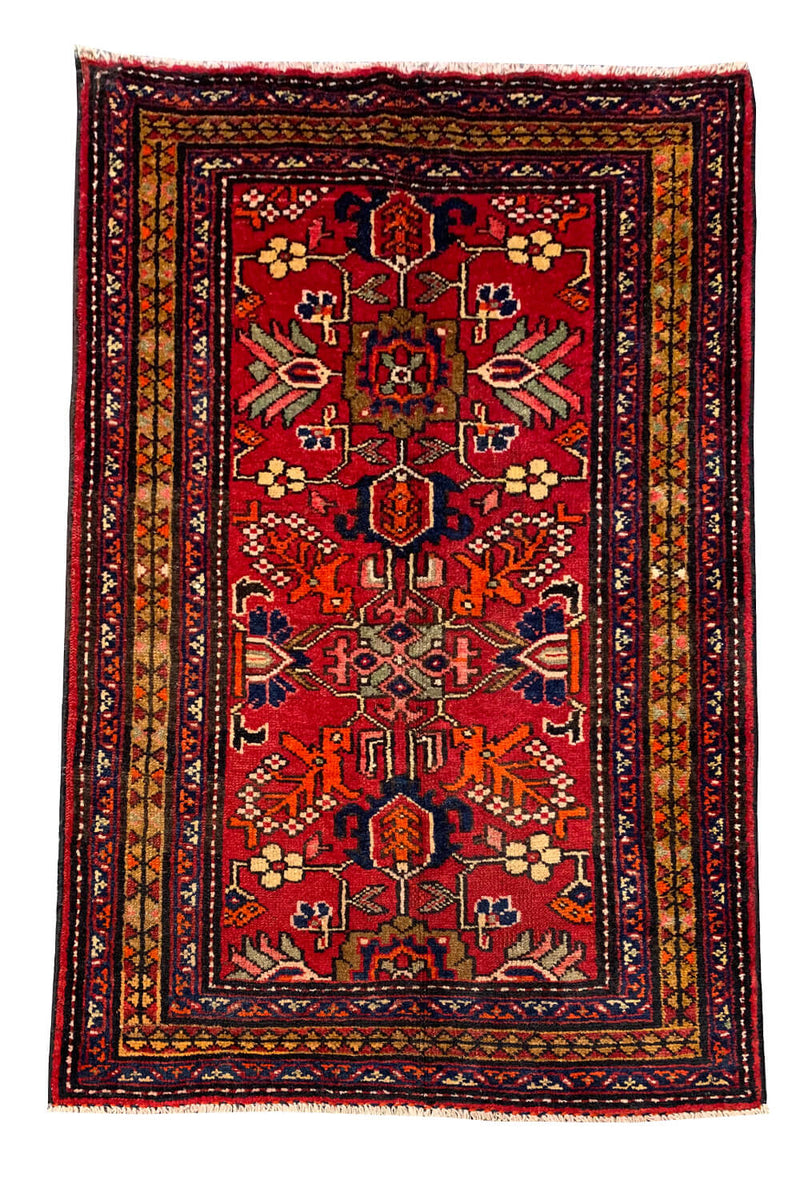 VINTAGE BAGHTIYAAR RUG 4.11 X 3.6 FT