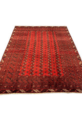 Authentic Hand Knotted Vintage Turkmen Moori Gul Wool Area Rug 9.2 X 7.2 Ft (387 Ger)