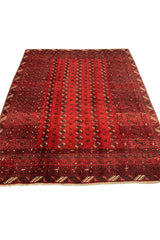 Authentic Hand Knotted Vintage Turkmen Moori Gul Wool Area Rug 9.2 X 7.2 Ft (387 Ger)