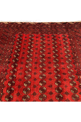 Authentic Hand Knotted Vintage Turkmen Moori Gul Wool Area Rug 9.2 X 7.2 Ft (387 Ger)