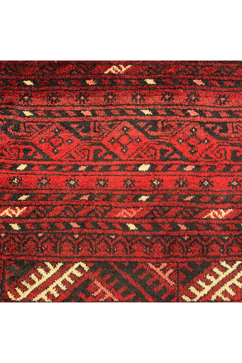 Authentic Hand Knotted Vintage Turkmen Moori Gul Wool Area Rug 9.2 X 7.2 Ft (387 Ger)