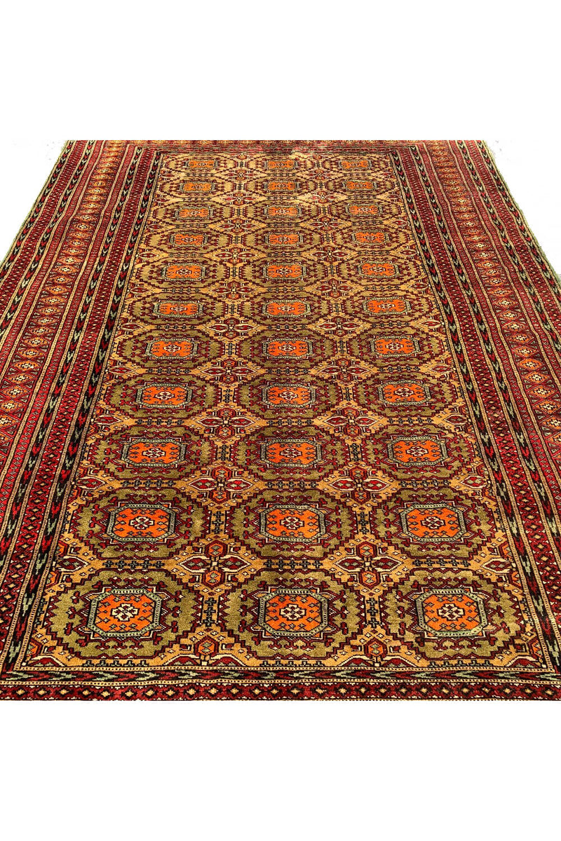 Authentic Hand Knotted Vintage Pakistani Bokhara Jhaldar Wool Area Rug 8.9 X 5.5 Ft (388 Ger)