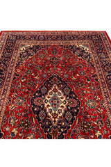 Distressed Hand Knotted Qashoun Wool Area Rug 9.7 X 6.6 Ft (391 Ger)