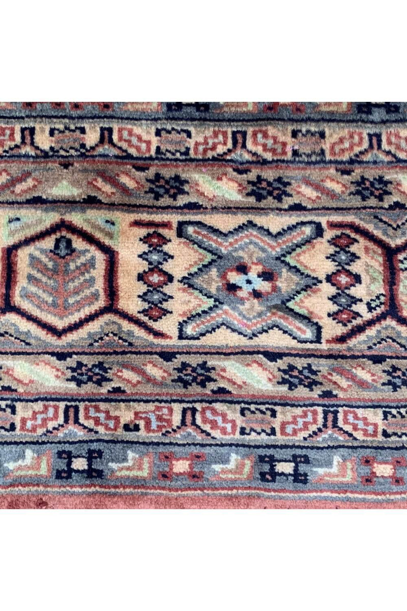 VINTAGE BOKHARA JHALDAR RUG 5.11 X 2.3 FT