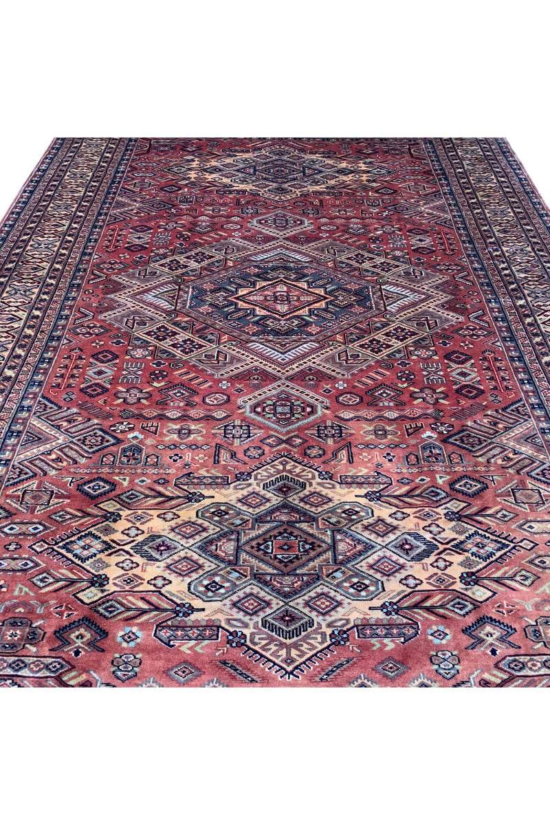 VINTAGE BOKHARA JHALDAR RUG 5.11 X 2.3 FT