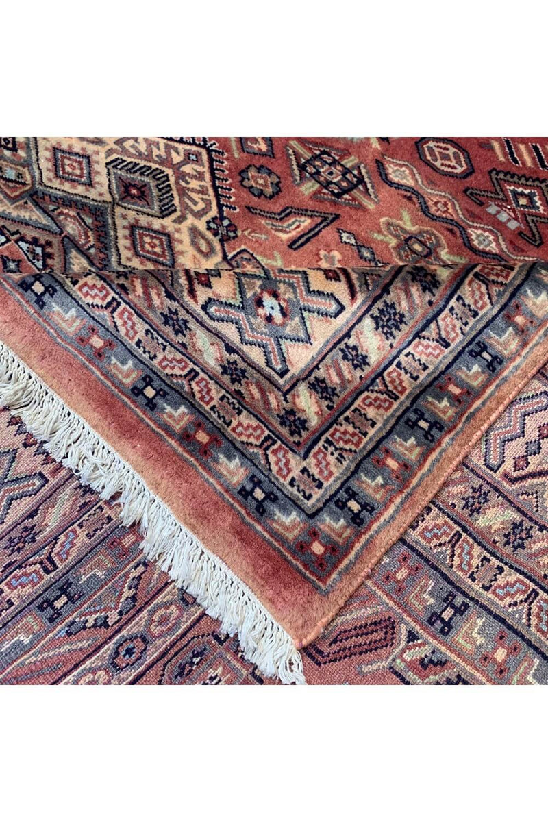 VINTAGE BOKHARA JHALDAR RUG 5.11 X 2.3 FT