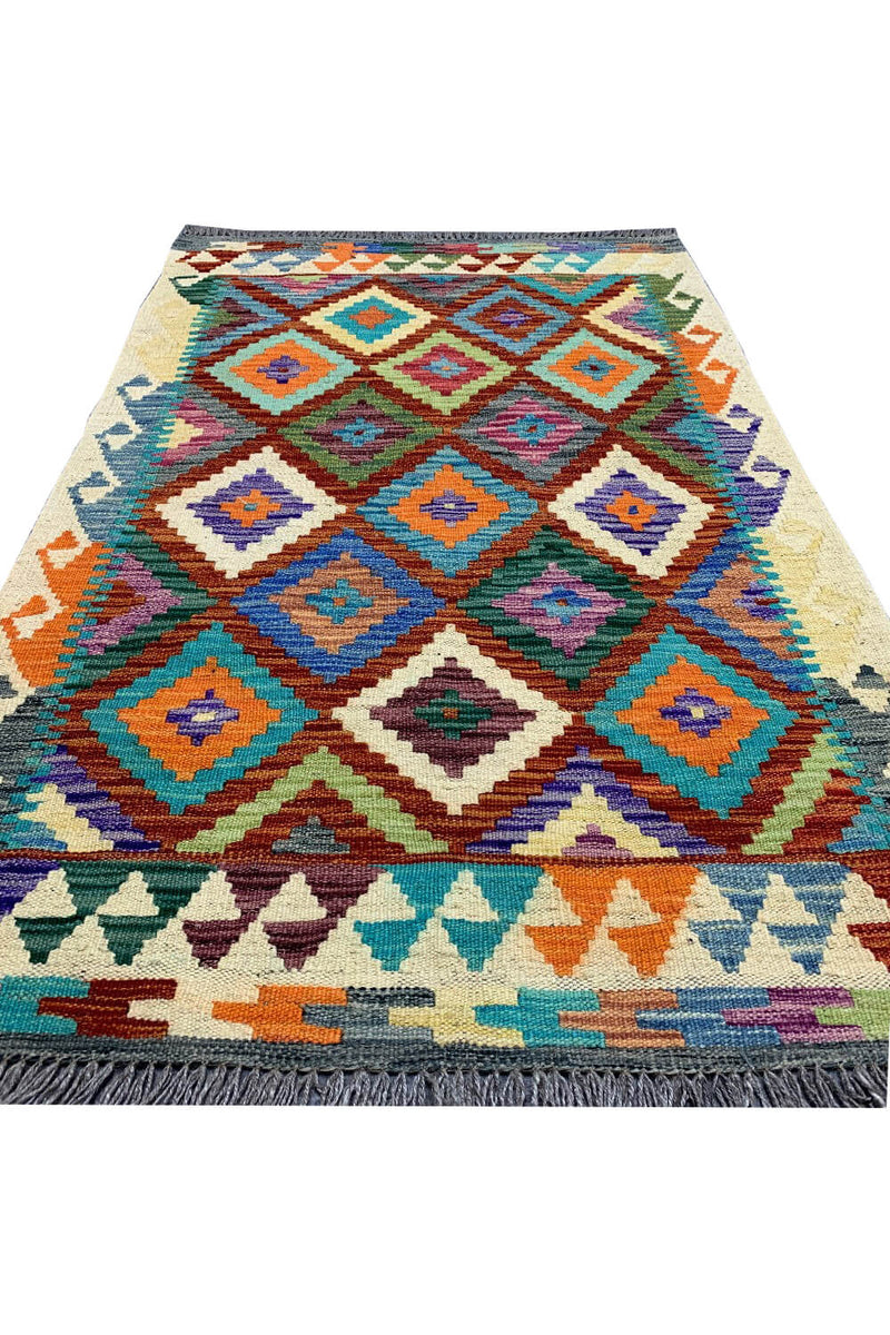 CHOBI WOVEN KILIM 4.4 x 2.9 Ft