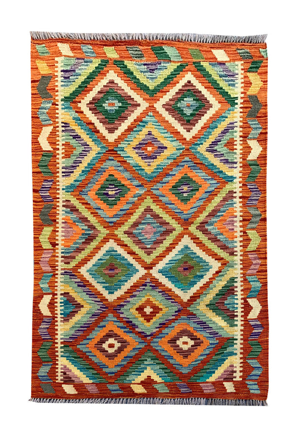 CHOBI WOVEN KILIM 4.8 x 3.3 Ft