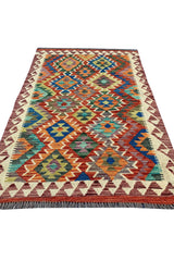 CHOBI WOVEN KILIM 4.10 x 3.3 Ft