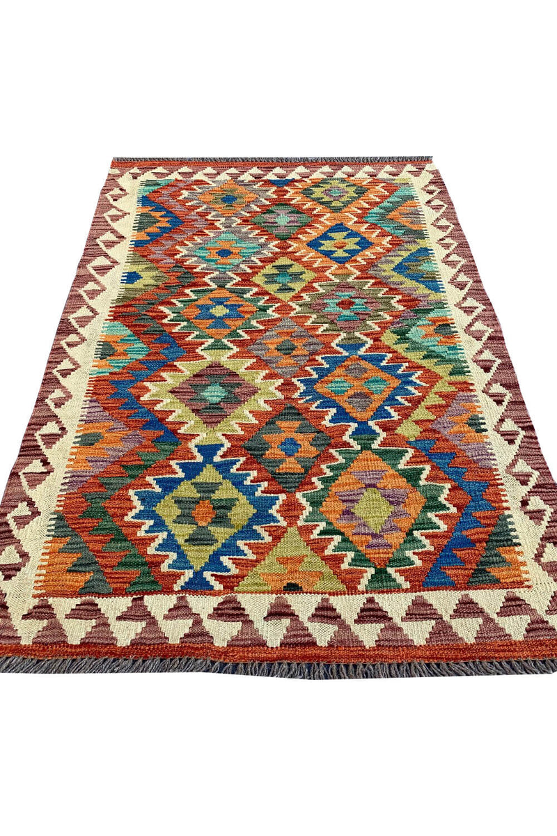 CHOBI WOVEN KILIM 4.10 x 3.3 Ft