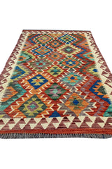 CHOBI WOVEN KILIM 4.10 x 3.3 Ft