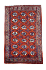 AUTHENTIC HAND KNOTTED VINTAGE BOKHARA JHALDAR WOOL AREA RUG 6.3 X 4.3 FT (483 GER)