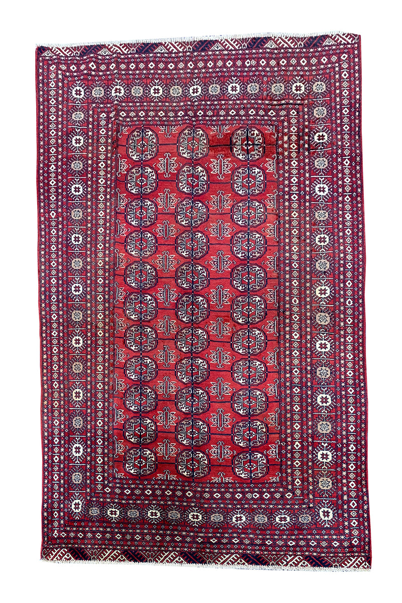 AUTHENTIC HAND KNOTTED PAKISTANI BOKHARA JHALDAR WOOL AREA RUG 5.9 X 4.5 FT (678 GER)