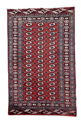 AUTHENTIC HAND KNOTTED PAKISTANI BOKHARA JHALDAR WOOL AREA RUG 5.9 X 3.11 FT (675 GER)