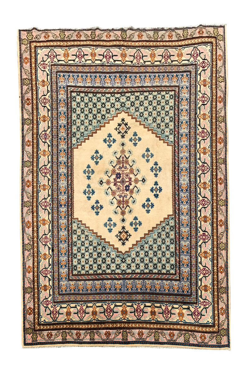 AUTHENTIC HAND KNOTTED VINTAGE MOROCCO WOOL AREA RUG 10.10 X 8.1 FT (456 GER)