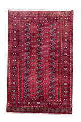 AUTHENTIC HAND KNOTTED PAKITANI BOKHARA JHALDAR WOOL AREA RUG 6.1 X 4.1 FT (518 GER)