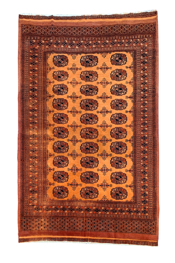 AUTHENTIC HAND KNOTTED VINTAGE PAKISTANI BOKHARA JHALDAR WOOL AREA RUG 5.9 X 4.3 FT (670 GER)