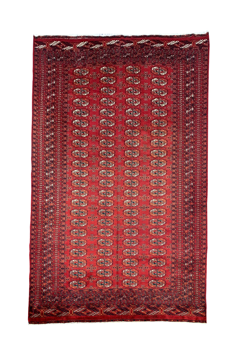 AUTHENTIC HAND KNOTTED VINTAGE PAKISTANI BOKHARA JHALDAR WOOL AREA RUG 7.10 X 5.1 FT (474 GER)