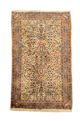 DISTRESSED HAND KNOTTED VINTAGE AFGHAN TURKMEN BASHEERI WOOL AREA RUG 5.3 X 3.1 FT (587 GER)