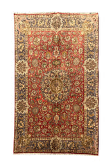 AUTHENTIC HAND KNOTTED VINTAGE QIRMOUN WOOL AREA RUG 6.4 X 4.6 FT (556 GER)