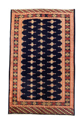 AUTHENTIC HAND KNOTTED VINTAGE PAKISTANI BOHARA JHALDAR WOOL AREA RUG 5.10 X 4.3 FT (593 GER)