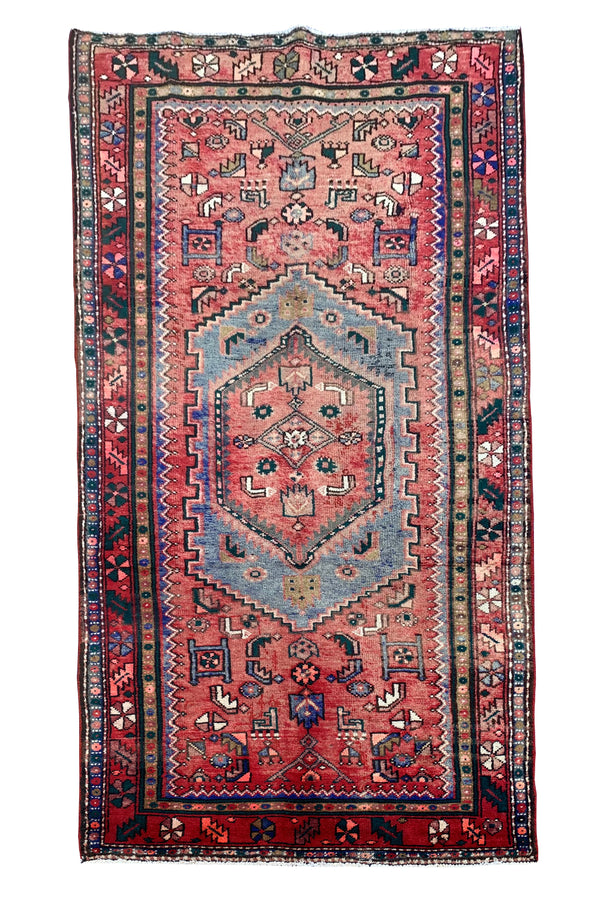 AUTHENTIC HAND KNOTTED VINTAGE HAMIDOUN WOOL AREA RUG 6.10 X 3.6 FT (492 GER)