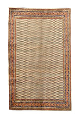 AUTHENTIC HAND KNOTTED VINTAGE BADAM GUL WOOL AREA RUG 9.8 X 6.5 FT (459 GER)