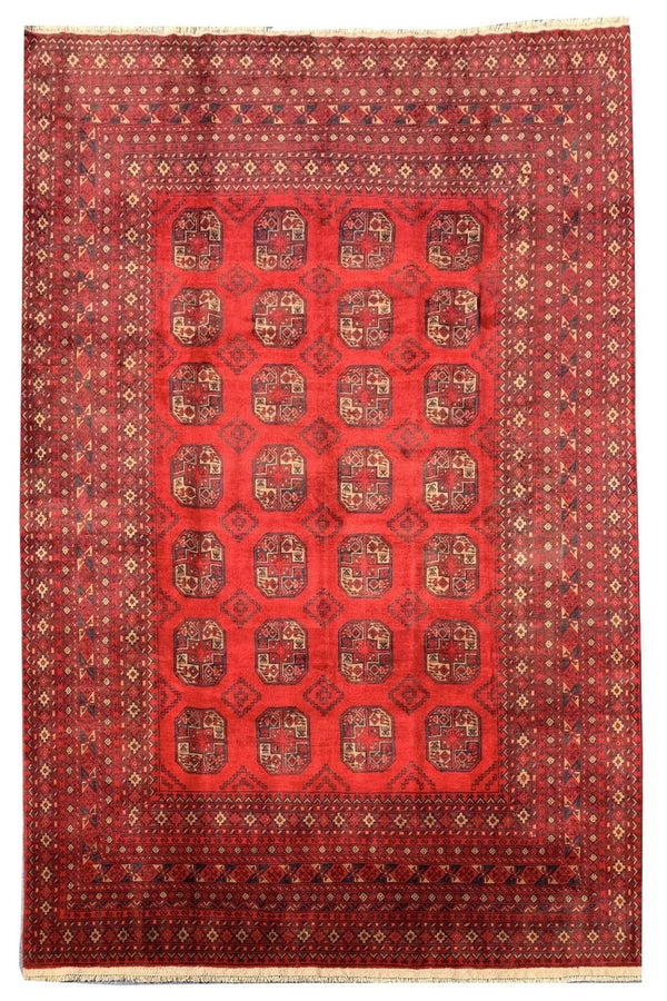 Authentic Hand Knotted Vintage Afghan Turkmen Felpah Wool Area Rug 12 x 8 Ft