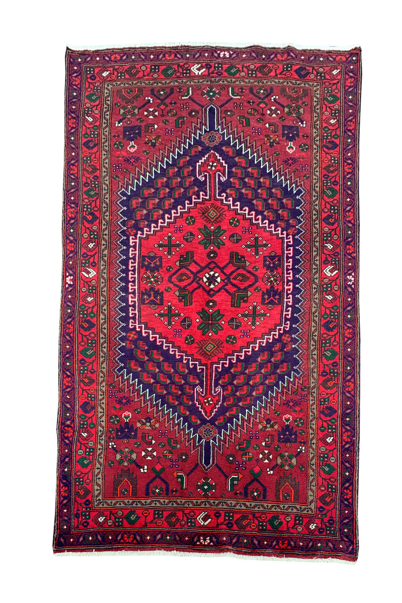 AUTHENTIC HAND KNOTTED VINTAGE HAMIDOUN WOOL AREA RUG 6.5 X 4.1 FT (515 GER)