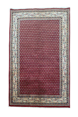 AUTHENTIC HAND KNOTTED VINTAGE BADAM GUL WOOL AREA RUG 6.0 X 3.11 FT (509 GER)