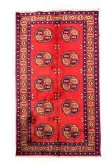 AUTHENTIC HAND KNOTTED VINTAGE TURKMEN FELPAH WOOL AREA RUG 5.9 X 2.11 FT (589 GER)