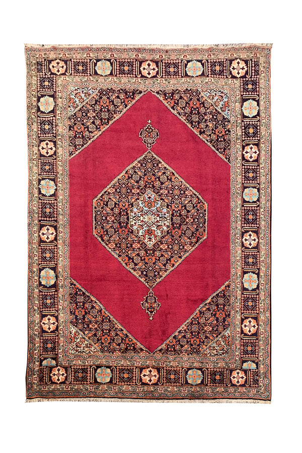 AUTHENTIC HAND KNOTTED VINTAGE QIRMOUN WOOL AREA RUG 10.7 X 7.7 FT (461 GER)