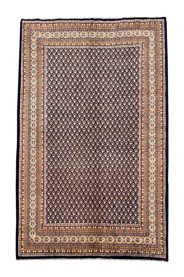 AUTHENTIC HAND KNOTTED BADAM GUL WOOL AREA RUG 7.10 X 5.9 FT (1289 GER)