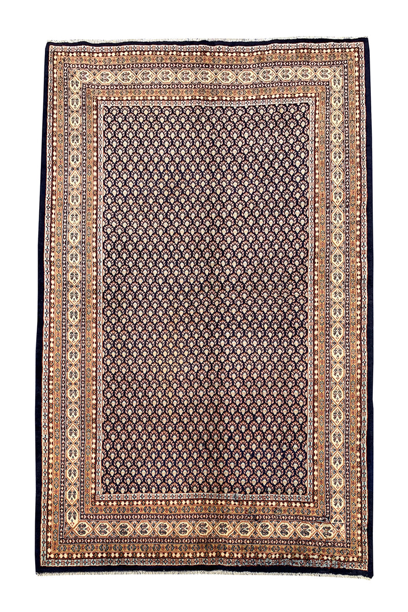 AUTHENTIC HAND KNOTTED BADAM GUL WOOL AREA RUG 7.10 X 5.9 FT (1289 GER)