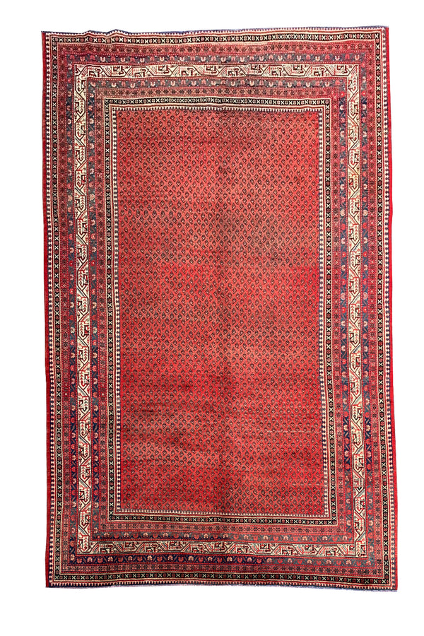 AUTHENTIC HAND KNOTTED BADAM GUL WOOL AREA RUG 13.0 X 8.7 FT (1298 GER)