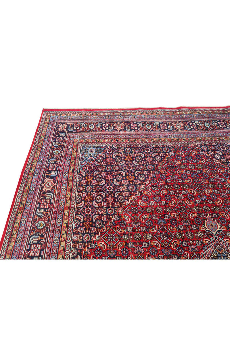 Authentic Hand Knotted Vintage Indo Wool Area Rug 10.4 x 7.9 Ft (155 Ger-4)