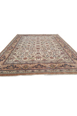 Authentic Hand Knotted Vintage Indo Wool Area Rug 9.9 x 8.2 Ft (178 Ger-4)