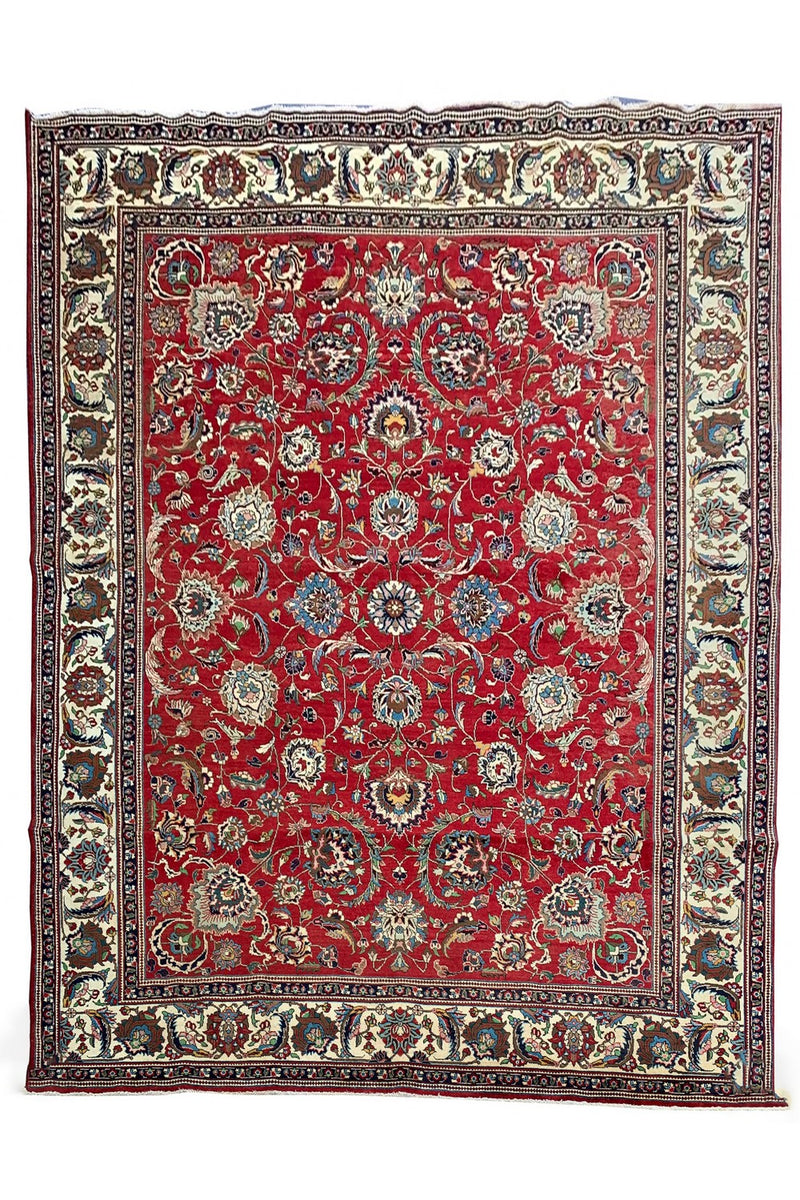 Authentic Hand Knotted Vintage Tabreez Wool Area Rug 13.0 x 11.2 Ft (43 Ger-3)