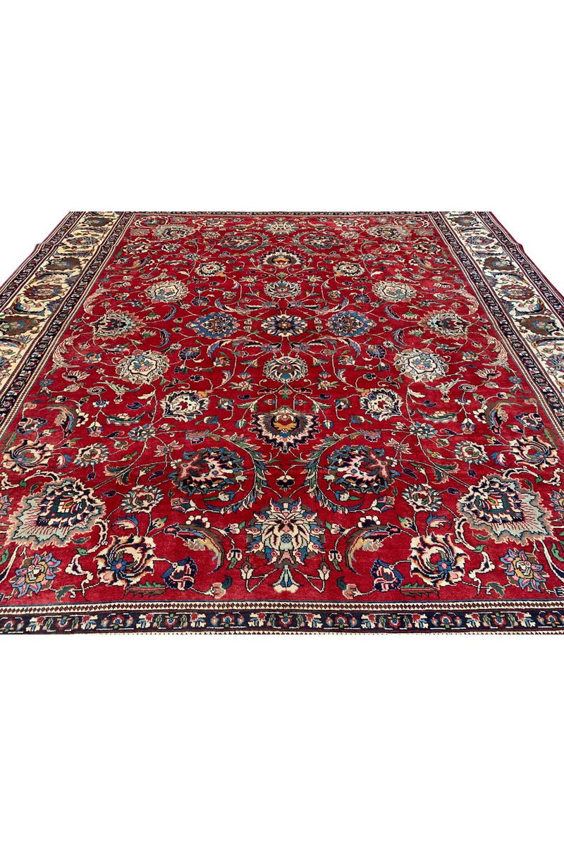 Authentic Hand Knotted Vintage Tabreez Wool Area Rug 13.0 x 11.2 Ft (43 Ger-3)