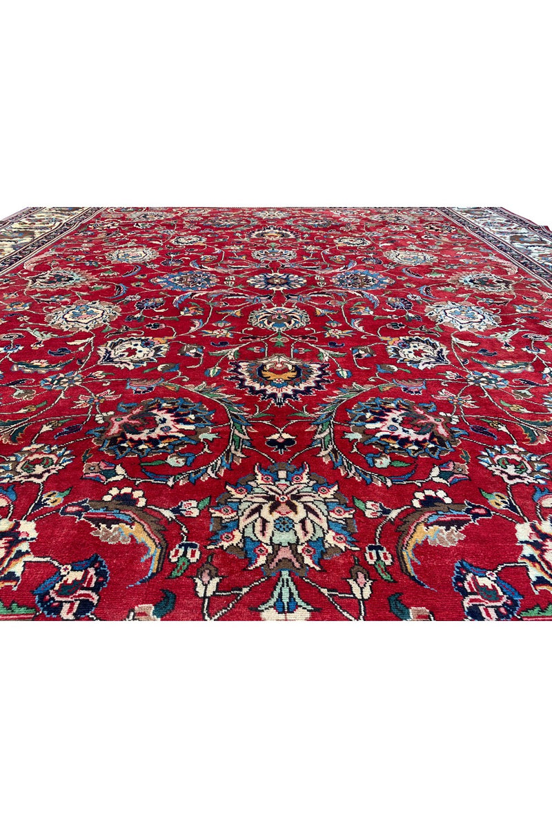 Authentic Hand Knotted Vintage Tabreez Wool Area Rug 13.0 x 11.2 Ft (43 Ger-3)