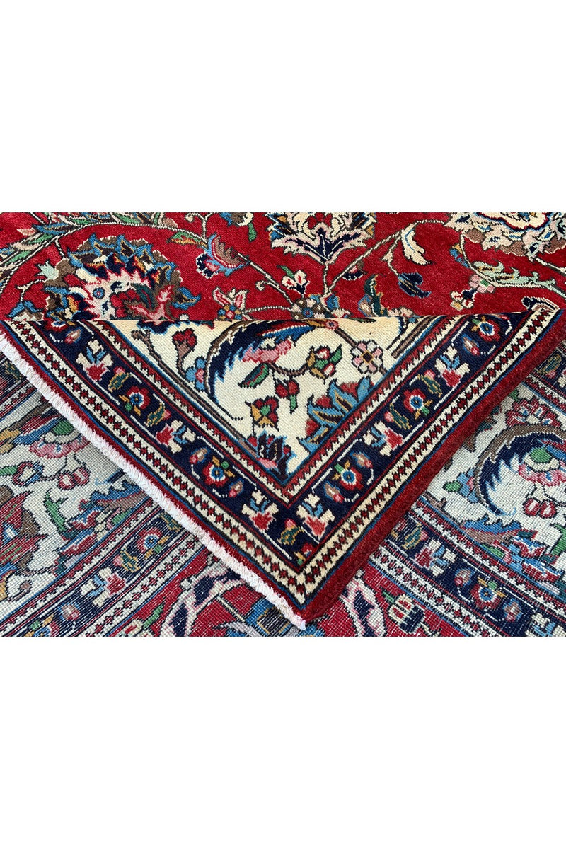 Authentic Hand Knotted Vintage Tabreez Wool Area Rug 13.0 x 11.2 Ft (43 Ger-3)