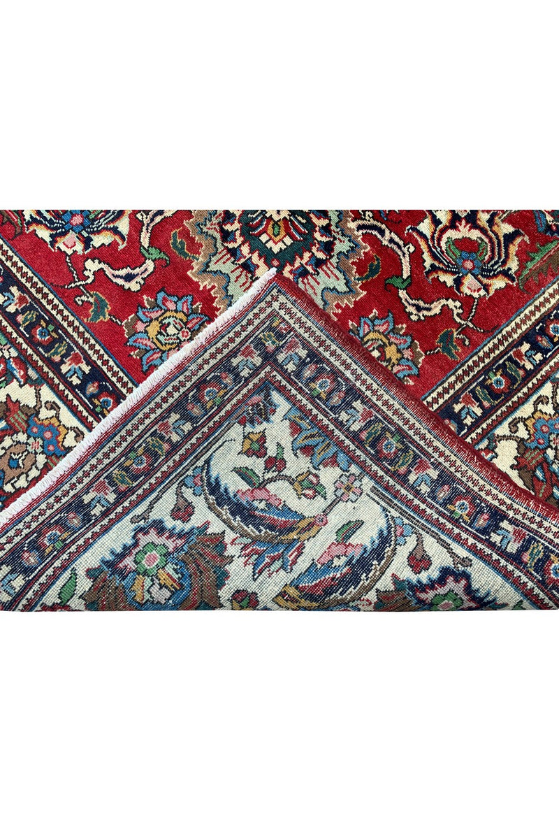 Authentic Hand Knotted Vintage Tabreez Wool Area Rug 13.0 x 11.2 Ft (43 Ger-3)