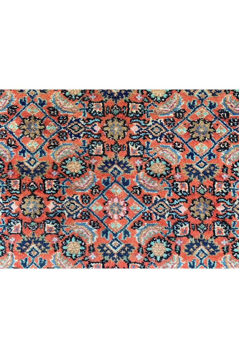 Authentic Hand Knotted Vintage Bijour Wool Area Rug 11.4 x 8.0 Ft (55 GER-3)