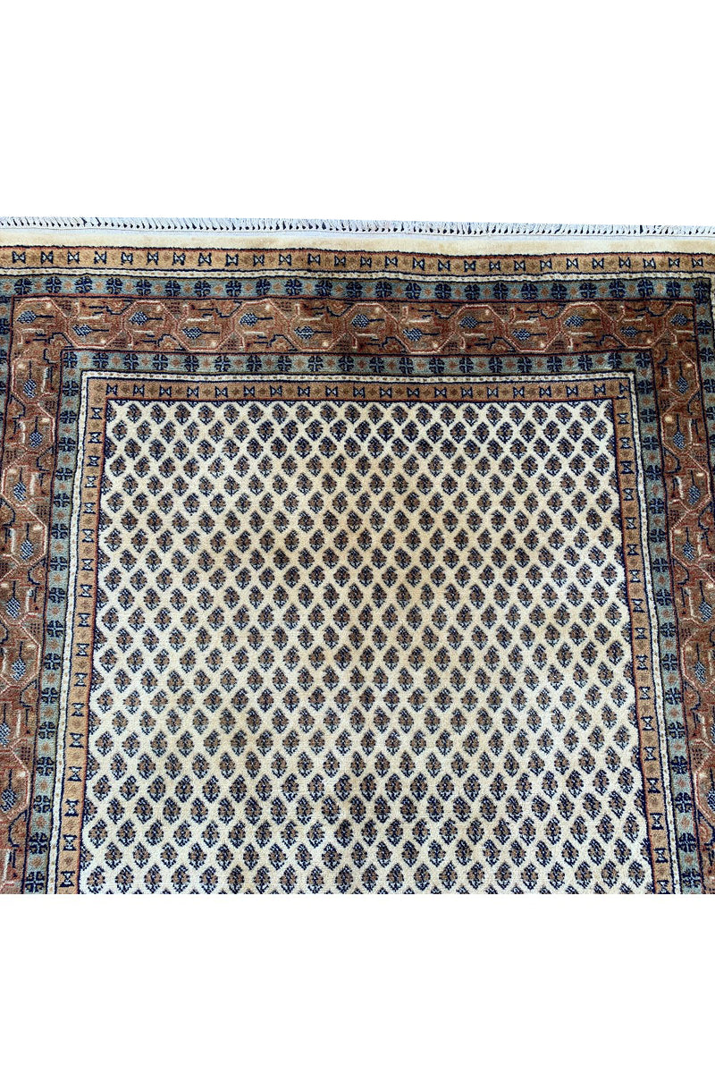 AUTHENTIC HAND KNOTTED VINTAGE BADAM GUL WOOL AREA RUG 5.8 X 3.11 FT (657 GER)