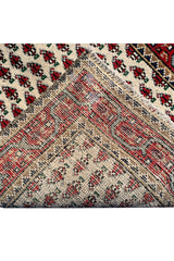 AUTHENTIC HAND KNOTTED VINTAGE BADAM GUL WOOL AREA RUG 5.1 X 2.11 FT (658 GER)