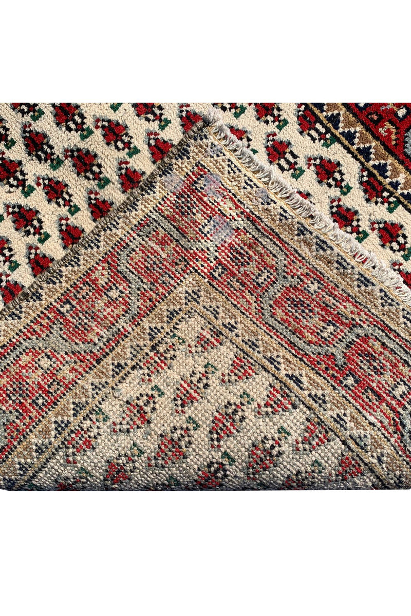 AUTHENTIC HAND KNOTTED VINTAGE BADAM GUL WOOL AREA RUG 5.1 X 2.11 FT (658 GER)